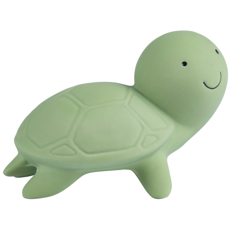 turtle natural rubber baby rattle and bath toy