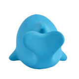 Dolphin natural rubber baby teether rattle and bath toy